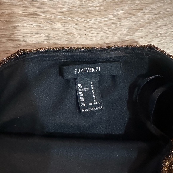 sparkly gold strapless tube top bodycon dress- size small but fits xs/0 - Picture 3 of 3